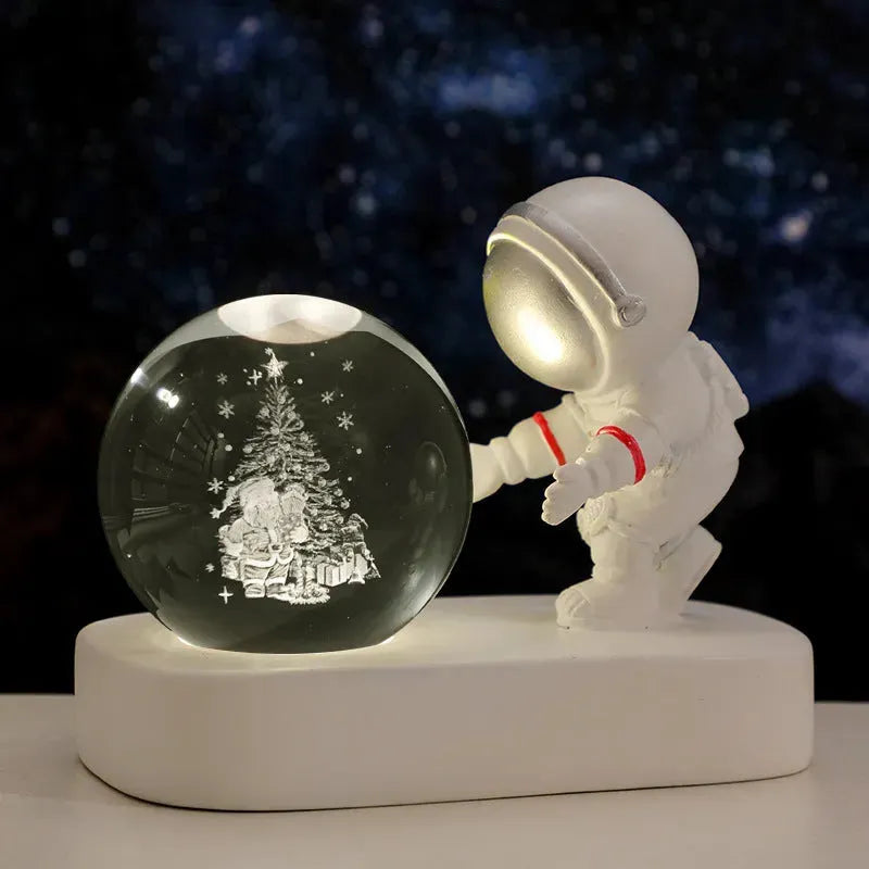 Glowing Planetary Galaxy Astronaut Crystal Ball Night Lights USB Power Warm Bedside Light Brithday Gift Night Lamp - Bellarte Enchanté Glowing Planetary Galaxy Astronaut Crystal Ball Night Lights USB Power Warm Bedside Light Brithday Gift Night Lamp